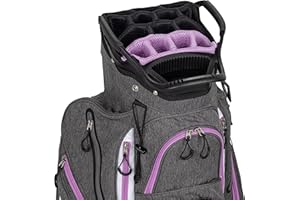 Founders Club Franklin Golf Push Cart Bag -Riding Cart Bag -Full Bag Rain Cover -Secure Push Cart Base -Light Weight -15 Way Full Length Divider-External Putter Tube-Embroidery Panel