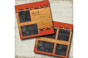 EZSCRAPBOOKS QUICK PAGES Basketball Court - Premade Scrapbook Pages - EZ Layout 1