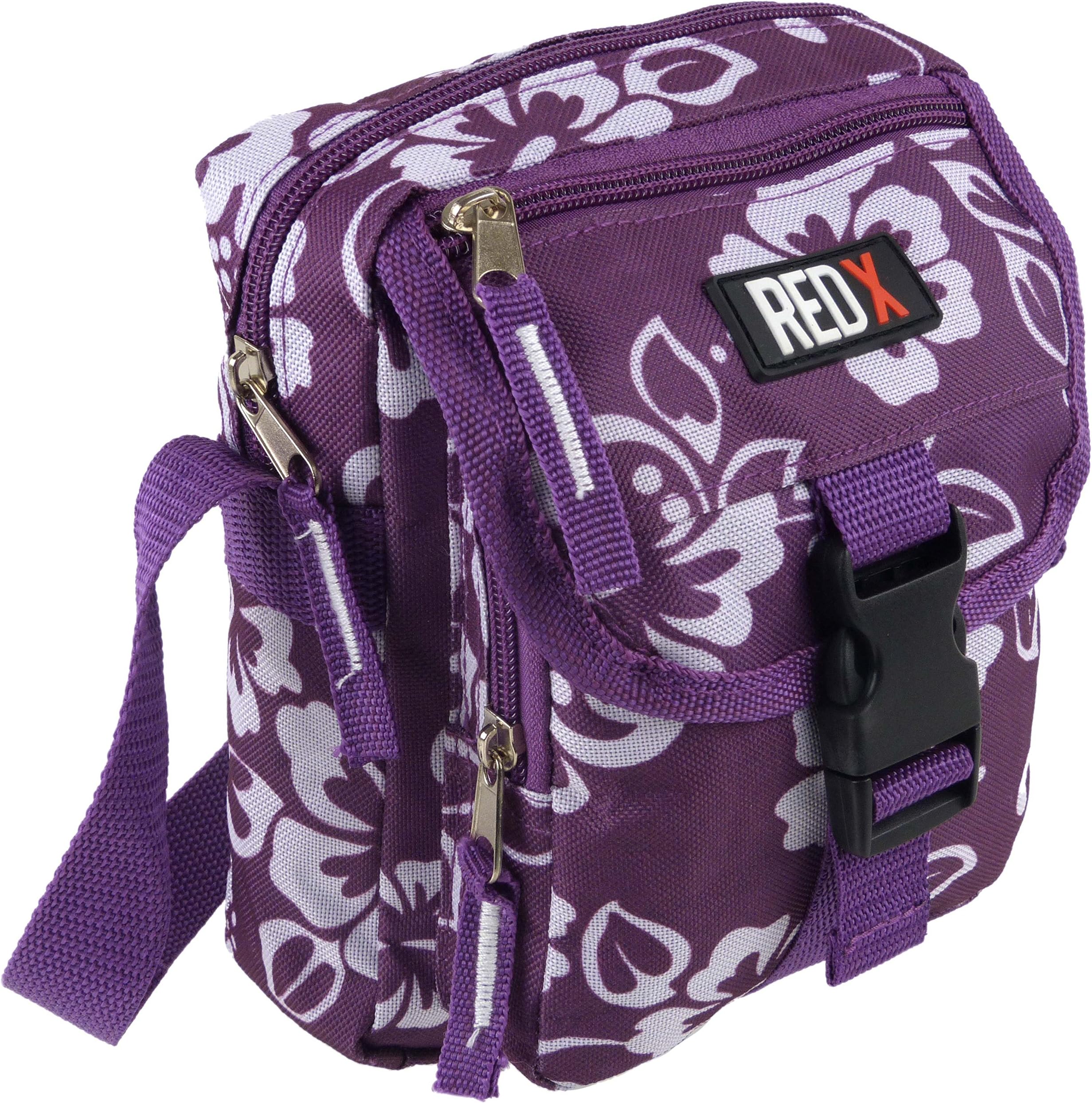 RED X Mens Ladies Hibiscus Cross Body Utility Bag