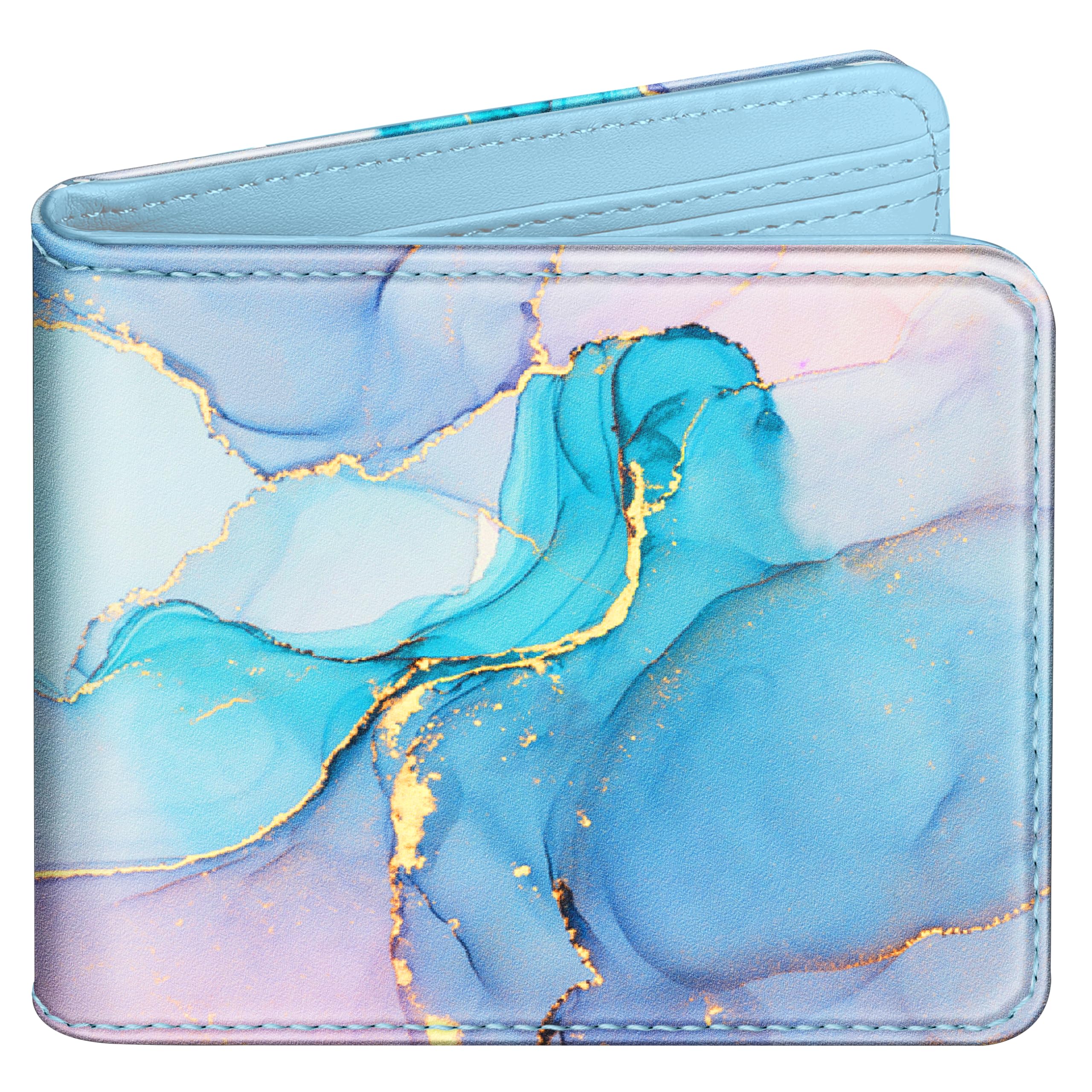 Funermei Cute Wallet for Women Girls Marble Leather