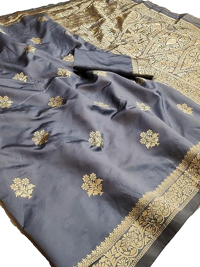 Hot New Release Banarasi Jacquard Silk Saree With Matching Blouse Piece