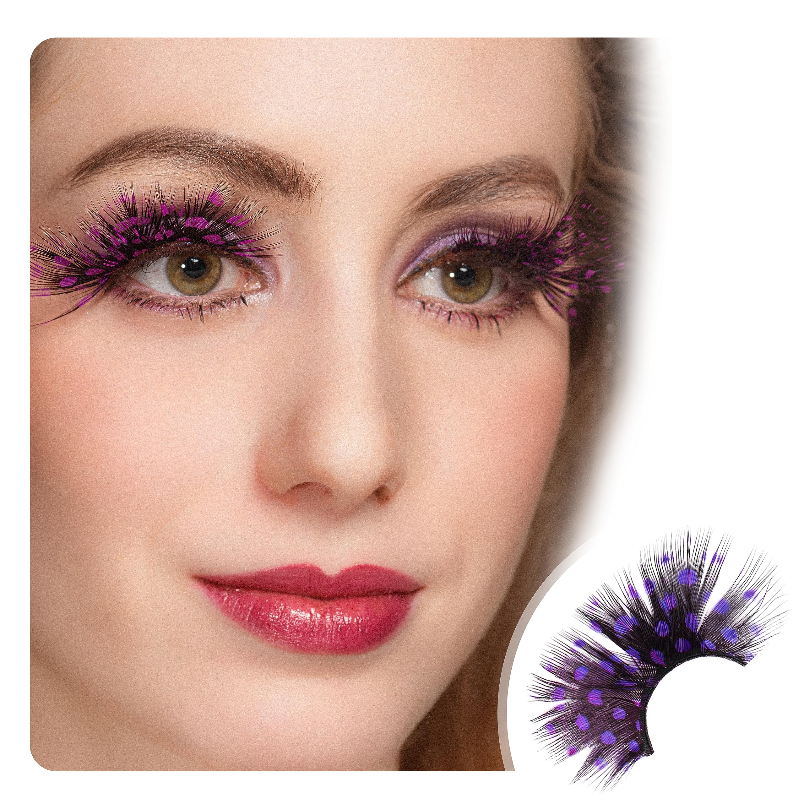 Dorisue Maleficent Sleeping Beauty Purple Eyelashes Sleeping Beauty colored Eyelashes Shiny Long and Thick False Eyelashes Extension Evil Queen eyelashes — image 1