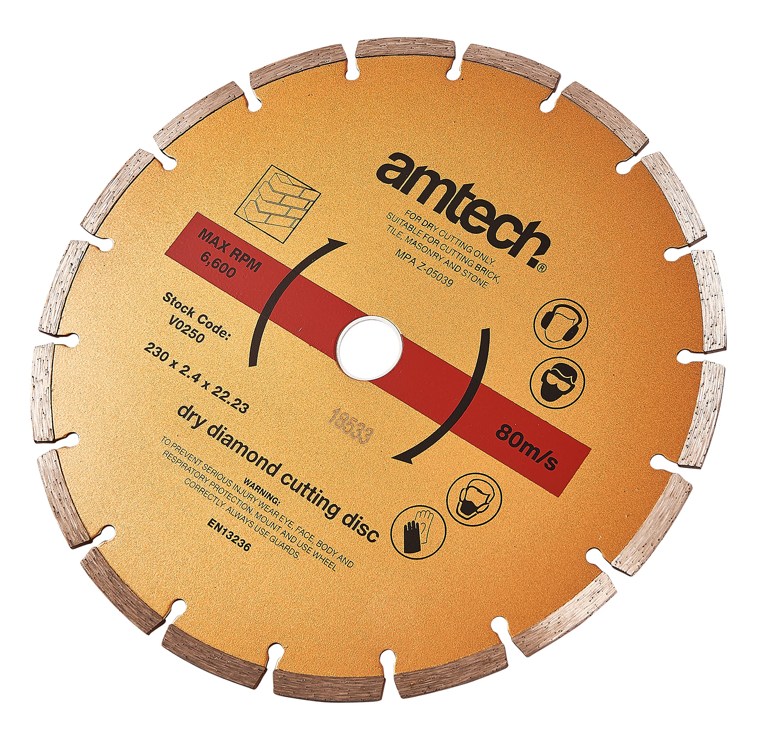 Amtech V0250 230mm (9") Segmented diamond cutting disc