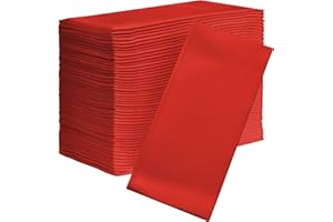 AH AMERICAN HOMESTEAD AMERICAN HOMESTEAD Paper Napkins - Red Disposable Linen-Like Dinner Napkins - Restaurant-Quality Table Serviettes for Weddings, Parties, and Events - 15.75" x 15.75" - 50 Count