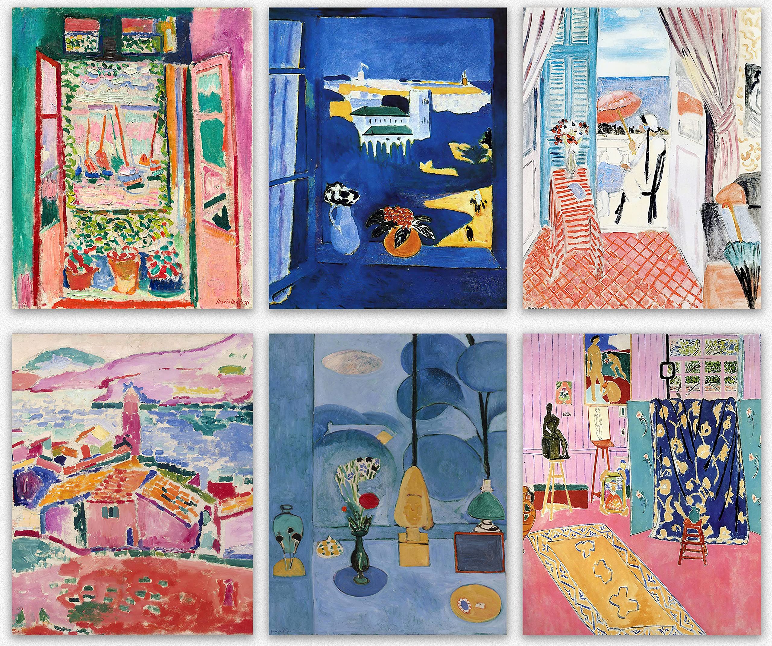 Matisse Wall Art Prints - Set of 6 Henri Matisse Aesthetic Posters for Aesthetic Room Decor, Framable Art Cute Impressionist Group of Prints (11x14)