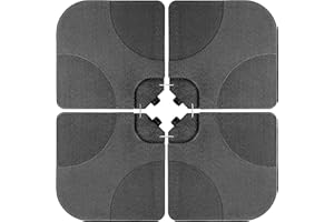 InfiniPower 4pcs 176lb Capacity Cantilever Offset Patio Umbrella Base Water Sand/Filled Outdoor Heavy-Duty Square Stand, Black