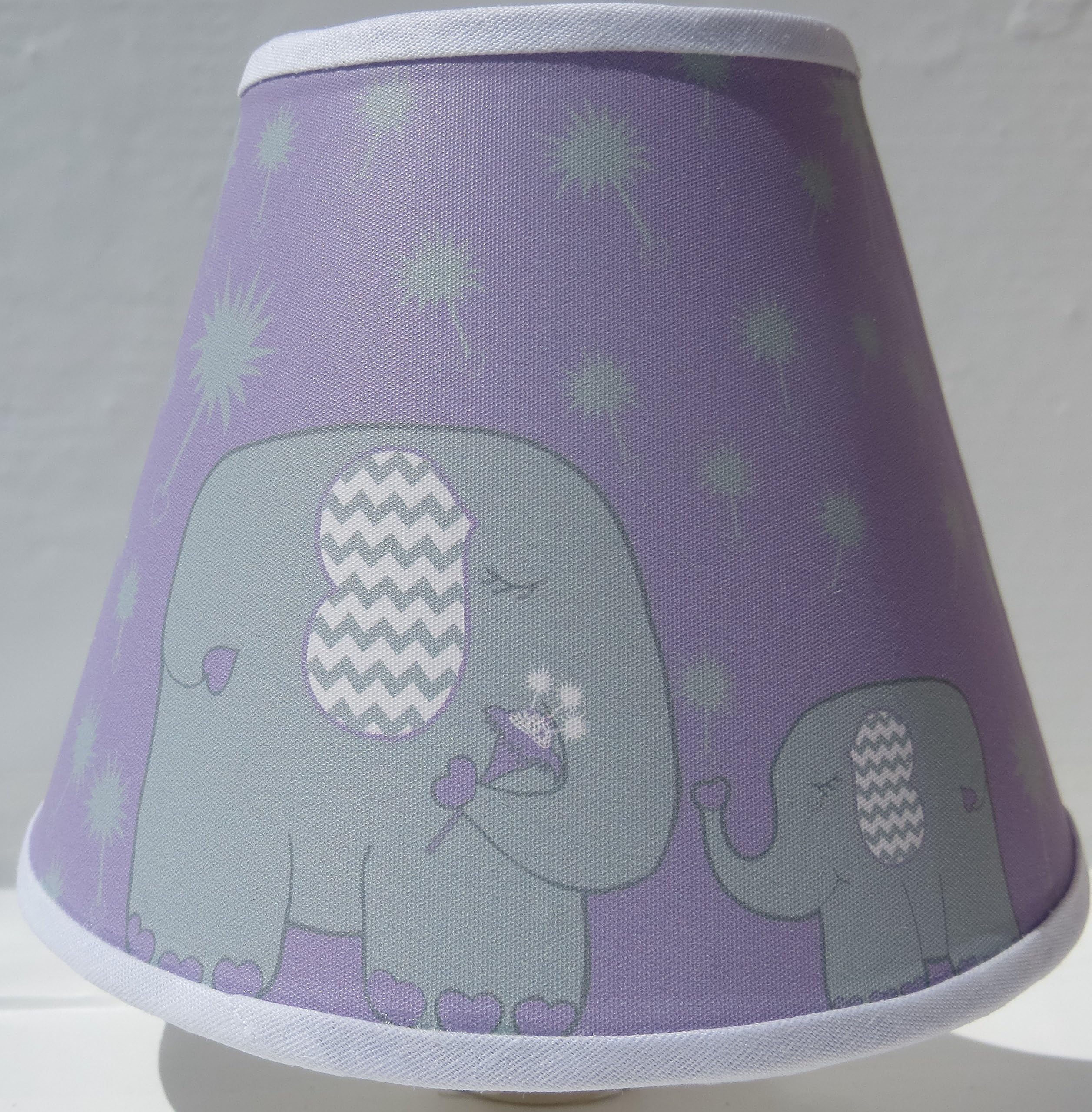 Elephant Night Lights Purple with Grey Dandelions Jungle Safari Elephant Nursery Wall Decor