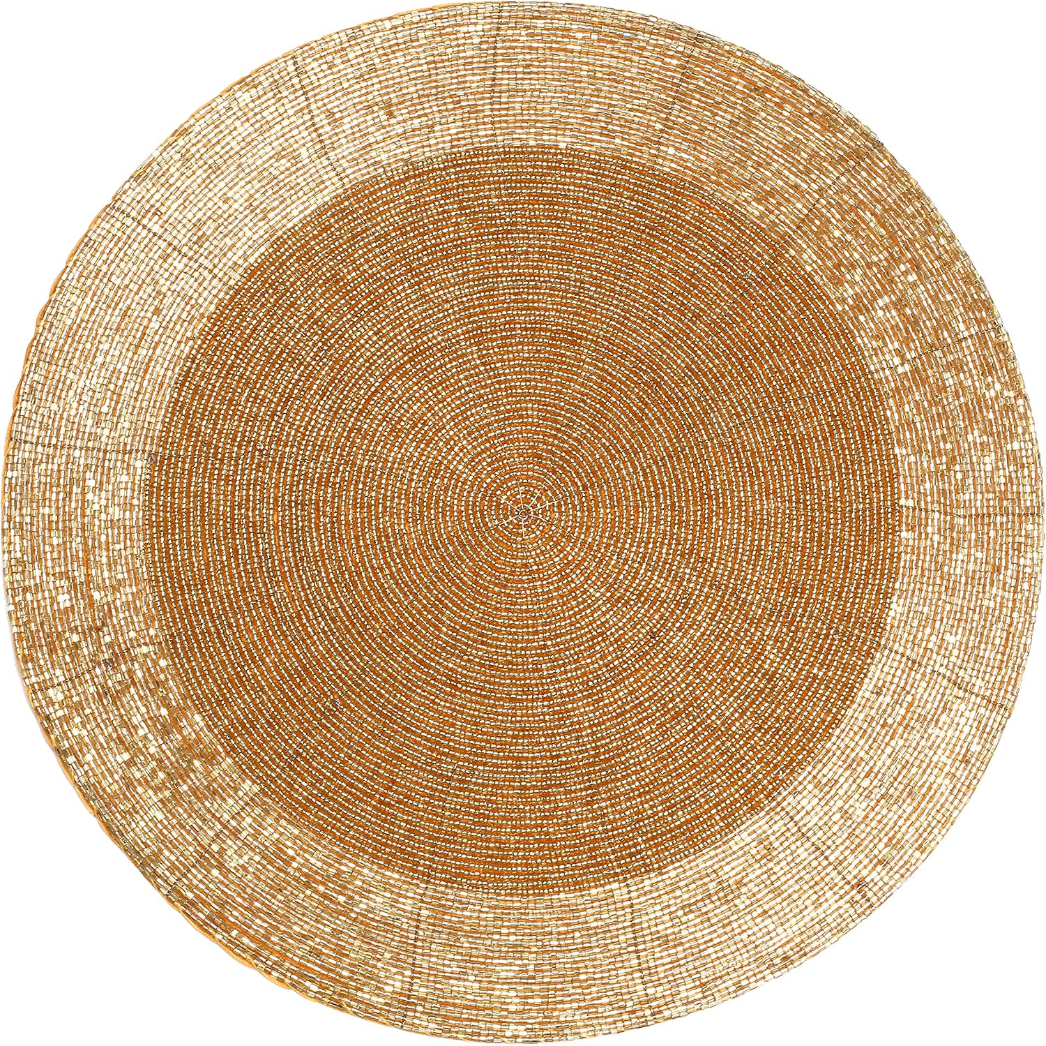 Farmhouse Beaded Placemat 32 Cm Round 4 Pack Gold