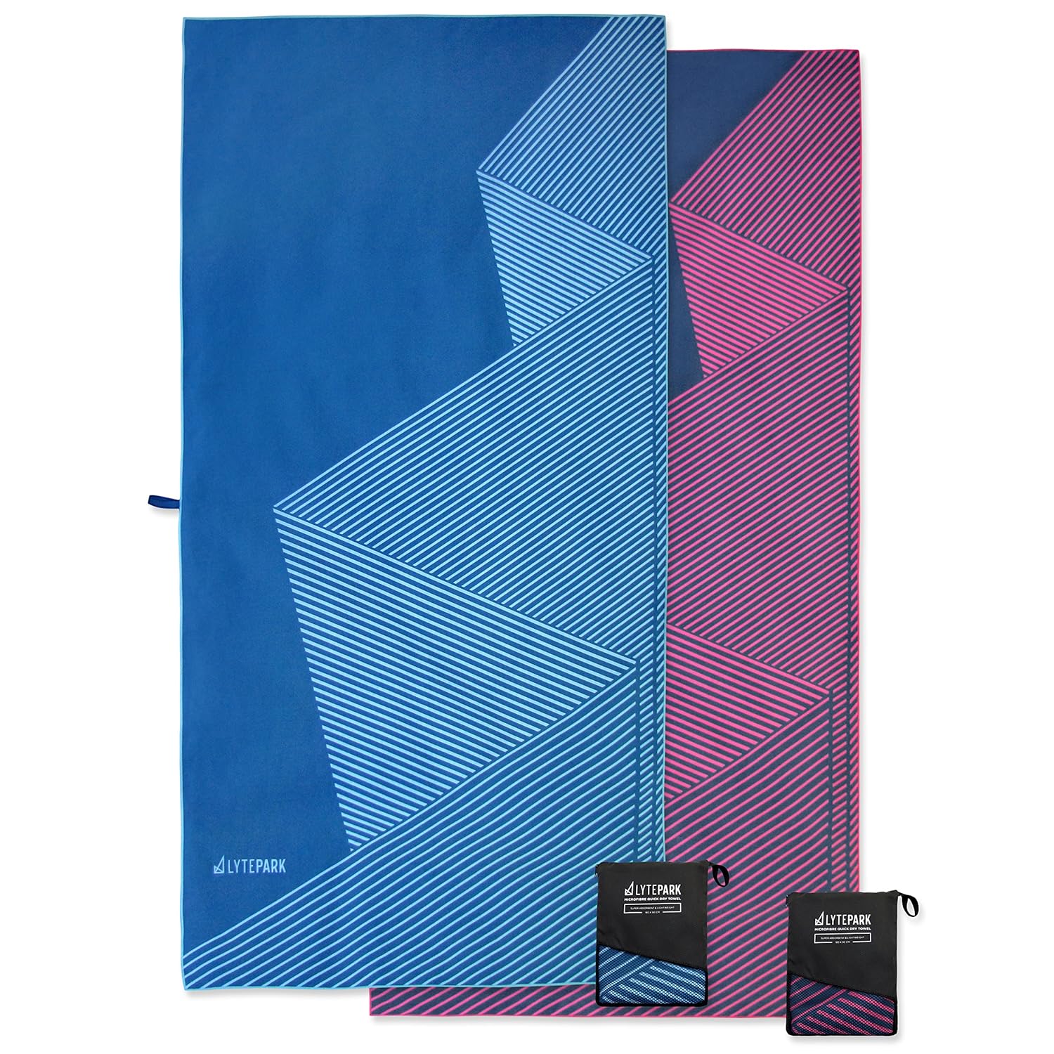 Lytepark Microfiber Beach Towel Extra Large Xl Oversized Quick Dry Lightweight Ultra Compact Zipper Bag Ideal For Travel Yoga Gym Swim