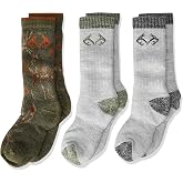 Realtree Boy's Outdoor Merino Wool Blend Camo Mid Calf Socks Gift Box (3-Pair Pack)