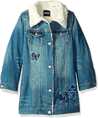 guess faux fur denim jacket