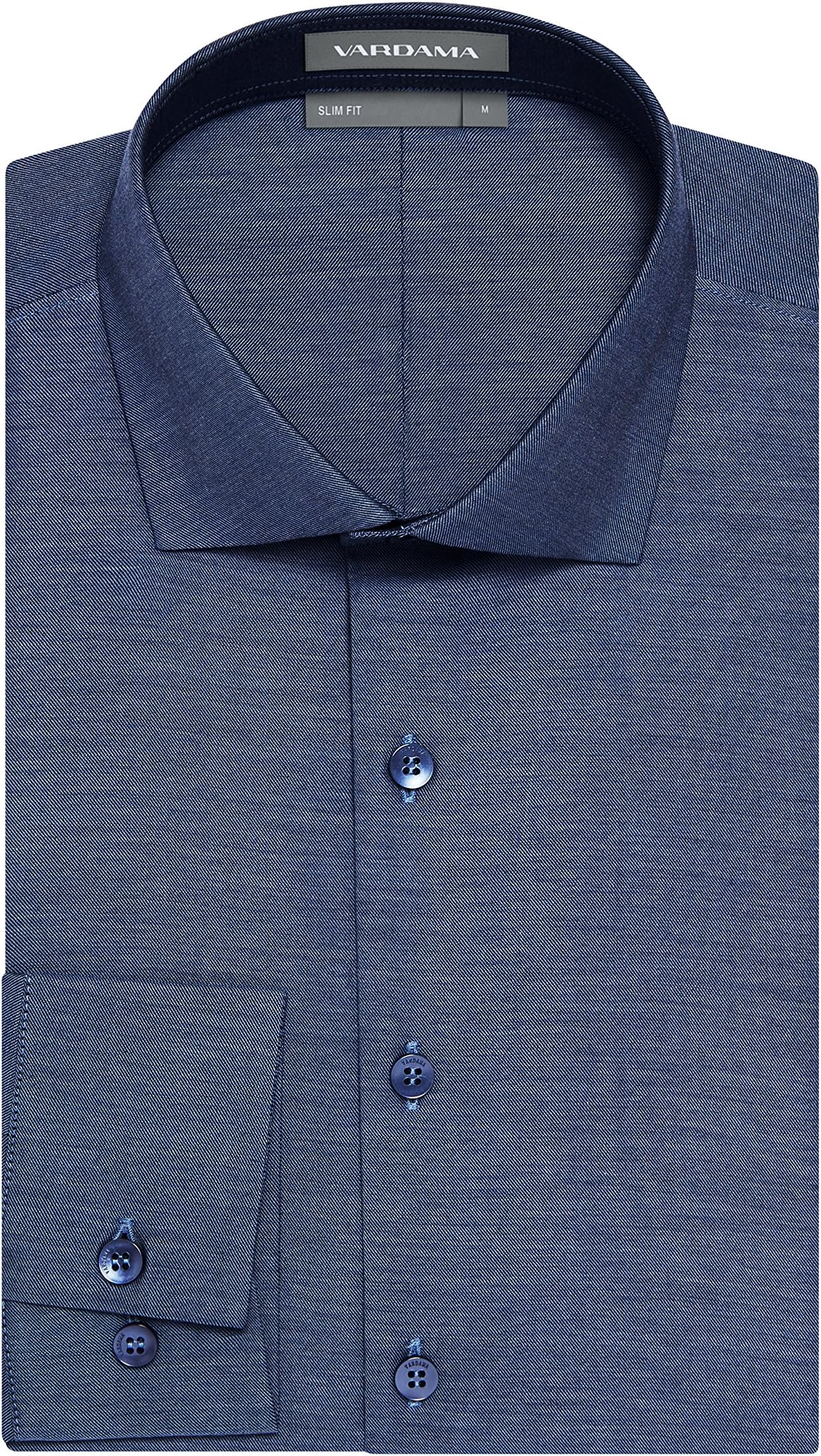 Vardama Men's Moisture Wicking Performance Cotton Dress Shirt Slim Fit Dover