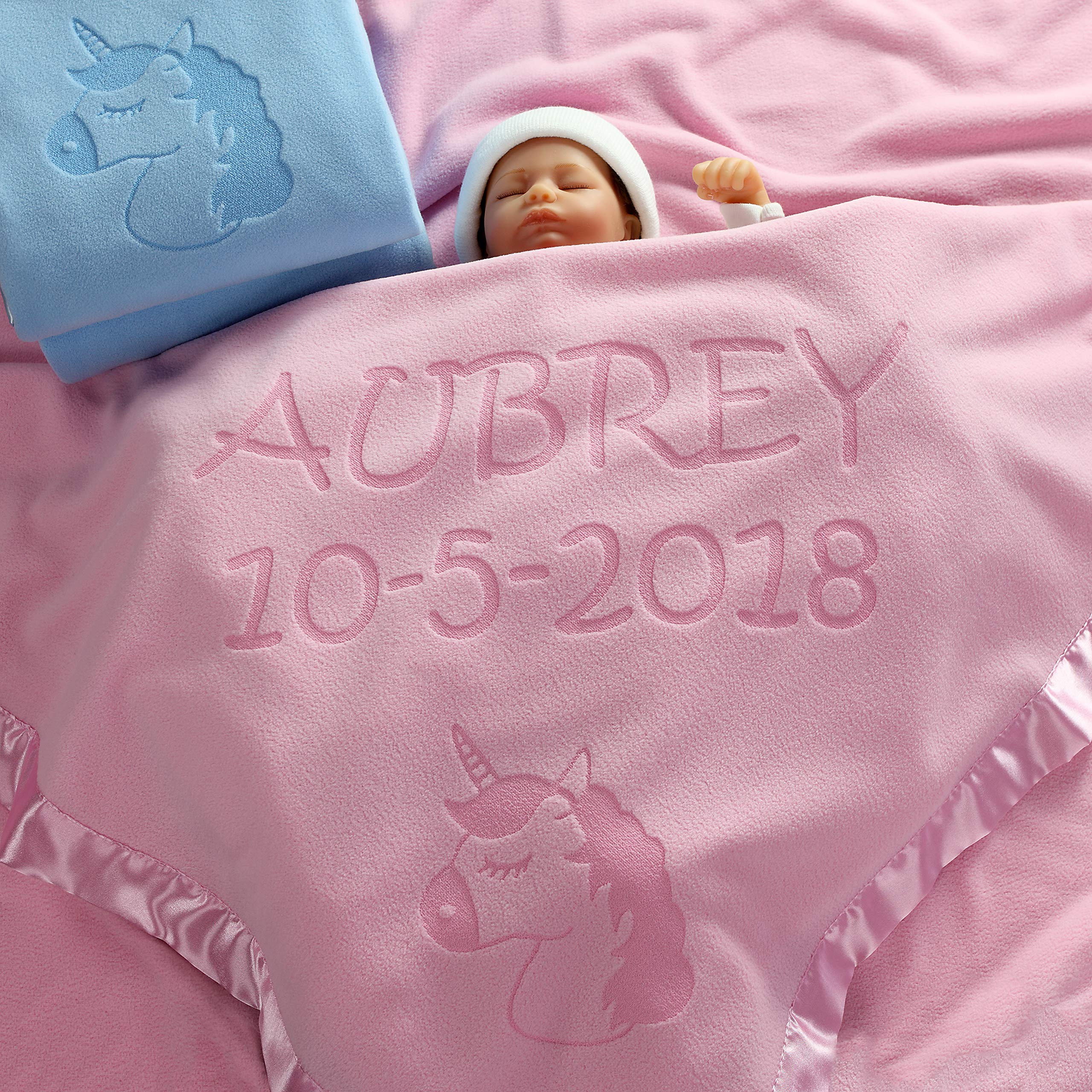 Unicorn Baby Blanket Gifts, Little Girls Personalized Girl Nursery Crib