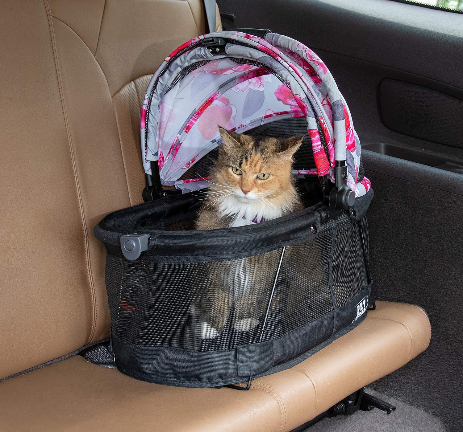Pet Gear PG1040NZFL View 360 Pet Carrier & Car Seat for Small Dogs & Cats with Mesh Ventilation for Easy Viewing, Floral : Pet Supplies