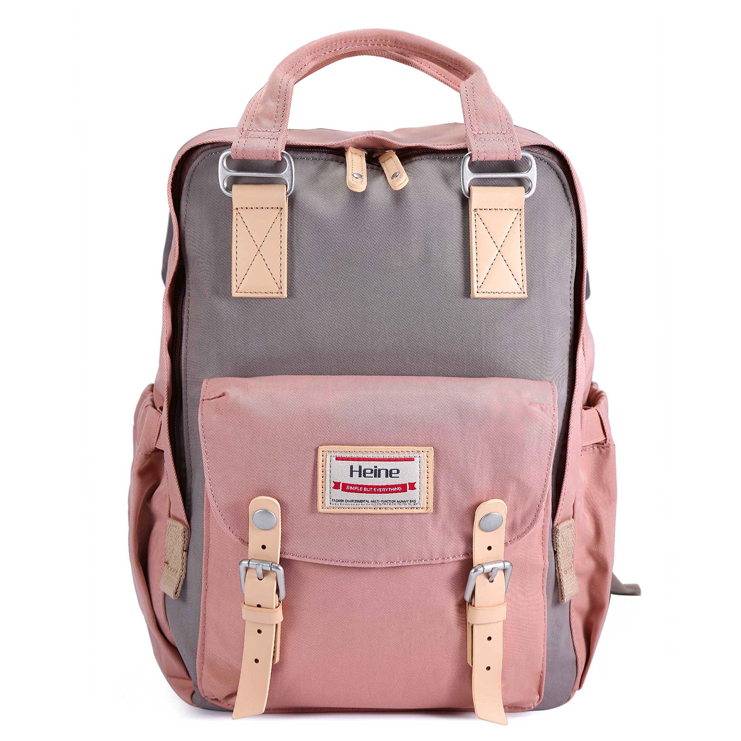 Diaper Backpack Multi-Function Diaper Bag Mother Bag Backpack Nappy Bag with Insulated Bottle Pockets,Large Capacity Waterproof Mummy Handbag Traveling Backpack(Pink)