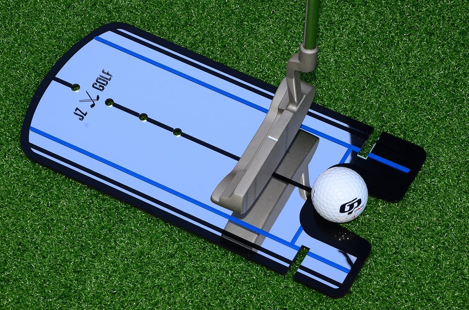 Golf Putting Alignment Mirror Training Aid with Carrying Case (Blue)