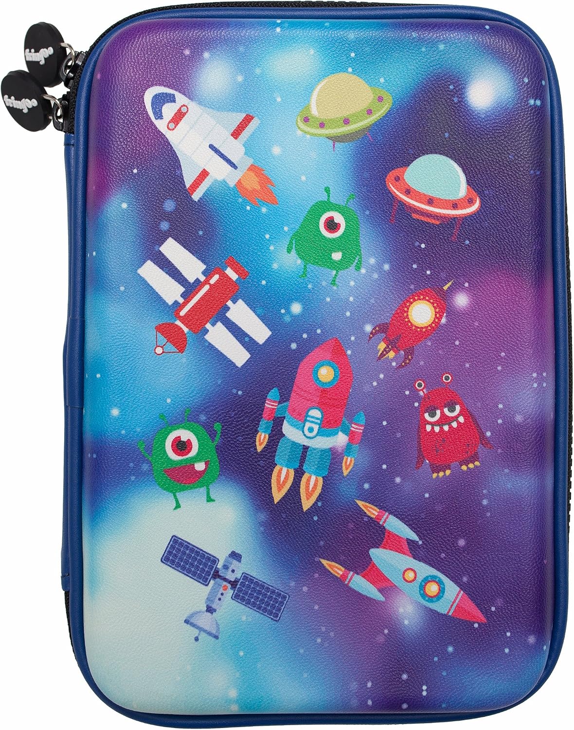 Fringoo® Kids Large Pencil Case, Hardtop Multi-Compartment Stationery Organizer with Double Zipper, Durable Embossed Cover - Image 3