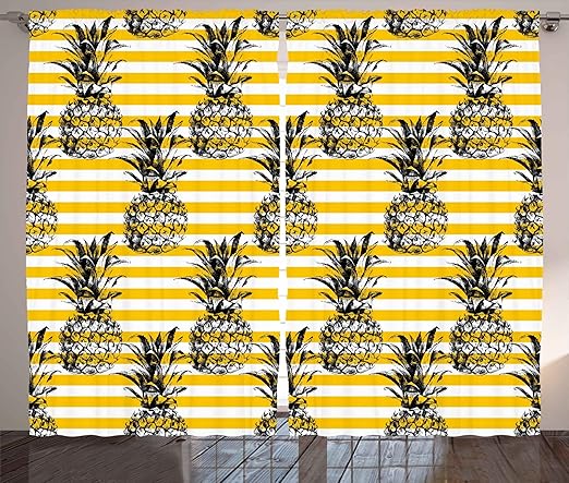 Amazon Com Ambesonne Grunge Curtains Retro Striped Background