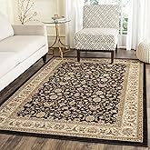 SAFAVIEH Lyndhurst Collection Accent Rug - 3'3" x 5'3", Black & Ivory, Traditional Oriental Design, Non-Shedding & Easy Care,