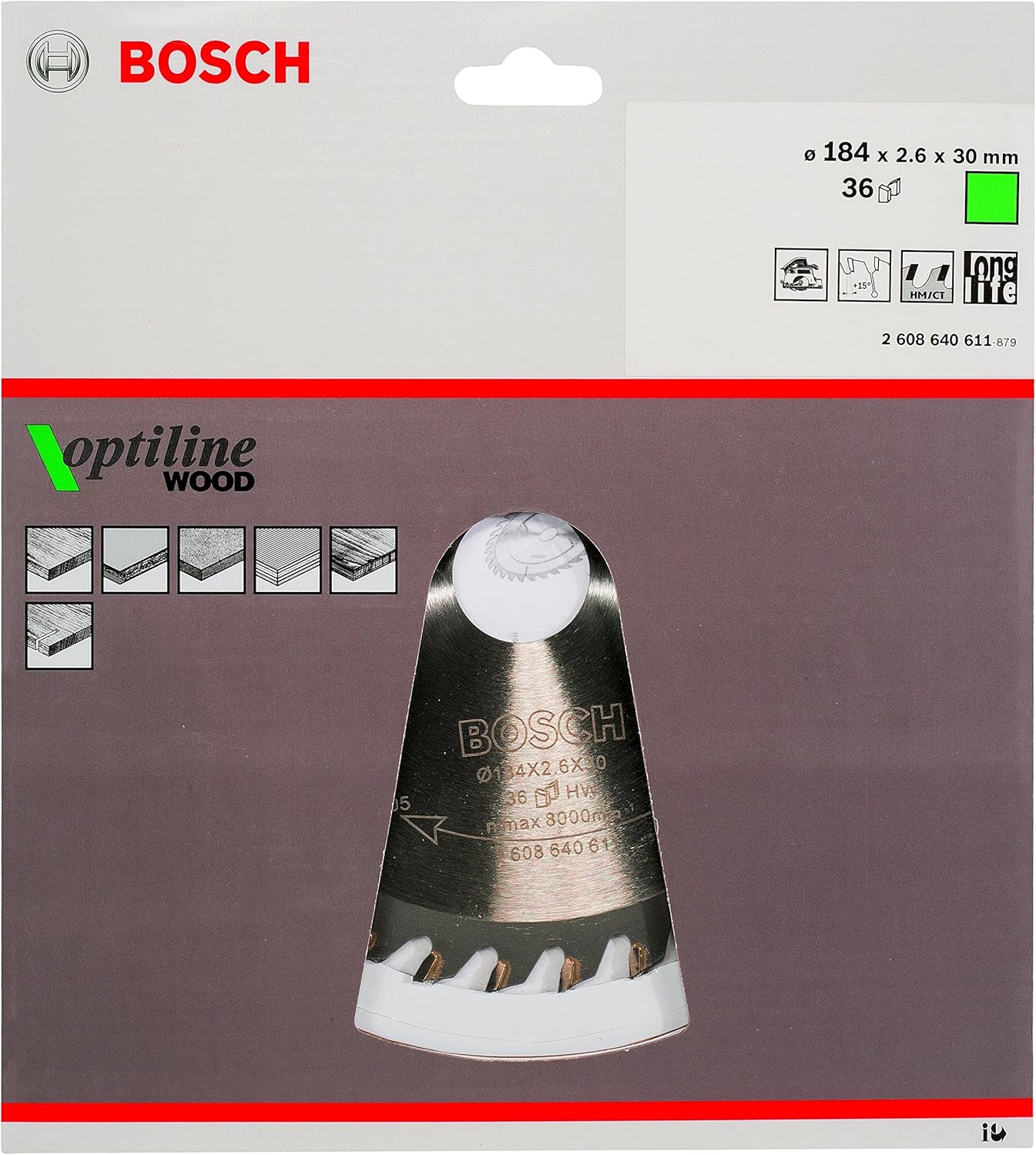 Bosch 1x PRO Wood Circular Saw Blade for Corded Hand-Held Circular Saws (for Softwood Hardwood, diameter mm - Image 3