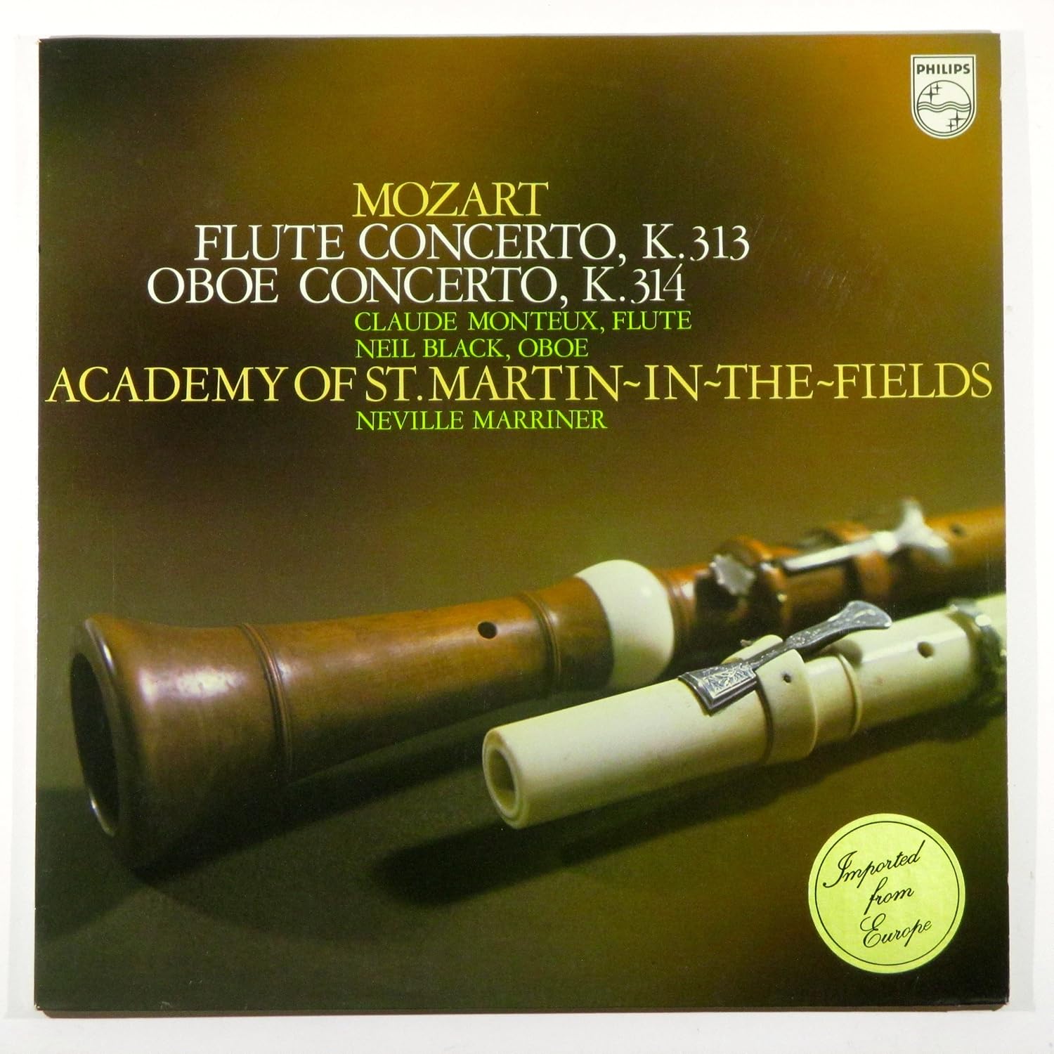 Wolfgang Amadeus Mozart, Neville Marriner, Claude Monteux, Neil Black