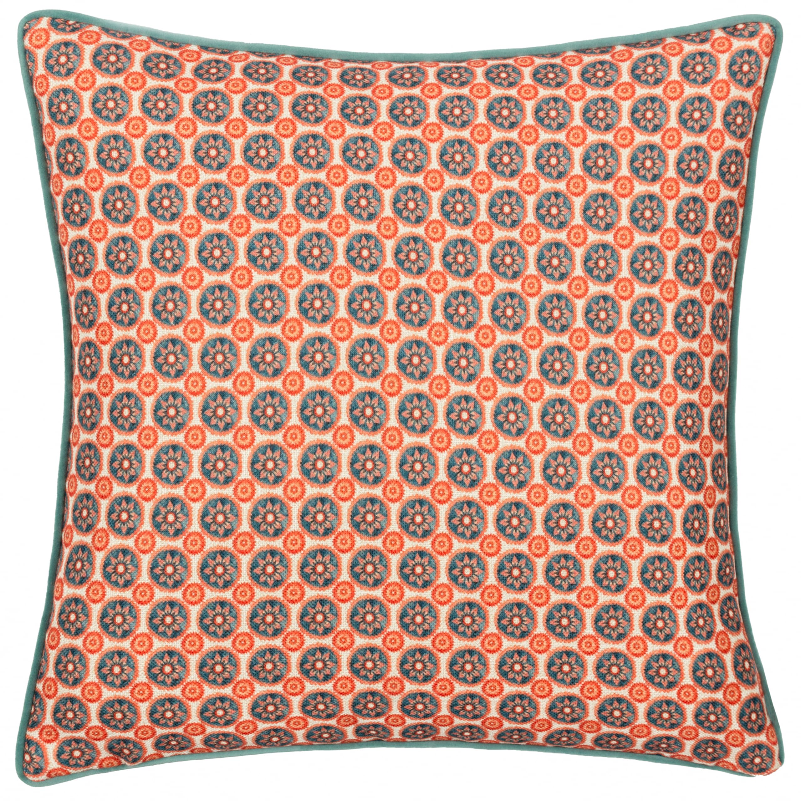 furn. Wylder Tropics Onika Square Geometric Piped Cushion Cover