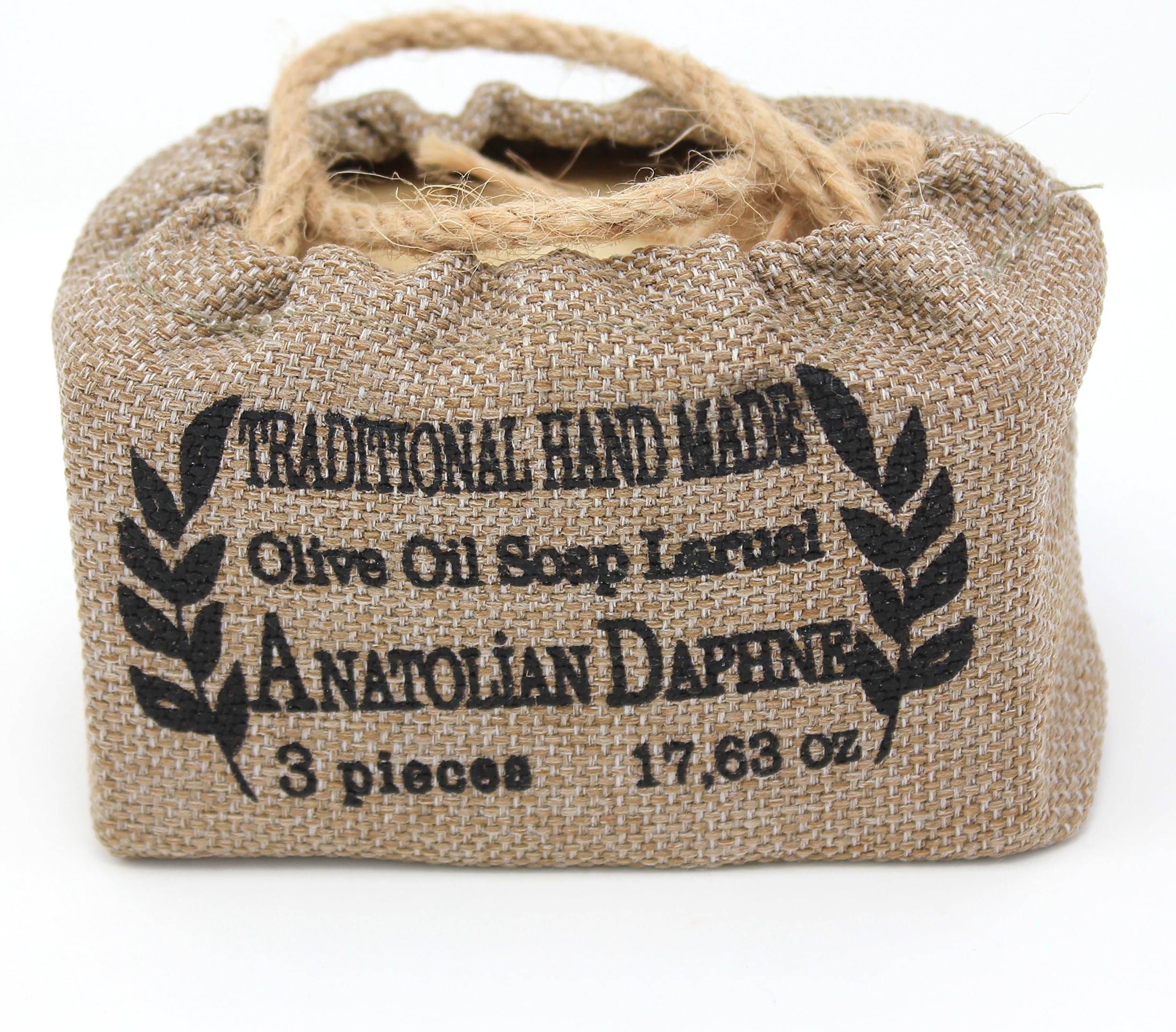 Anatolian Daphne Hand Made Olive Oil Soap Bar with Laurel (3-bar)