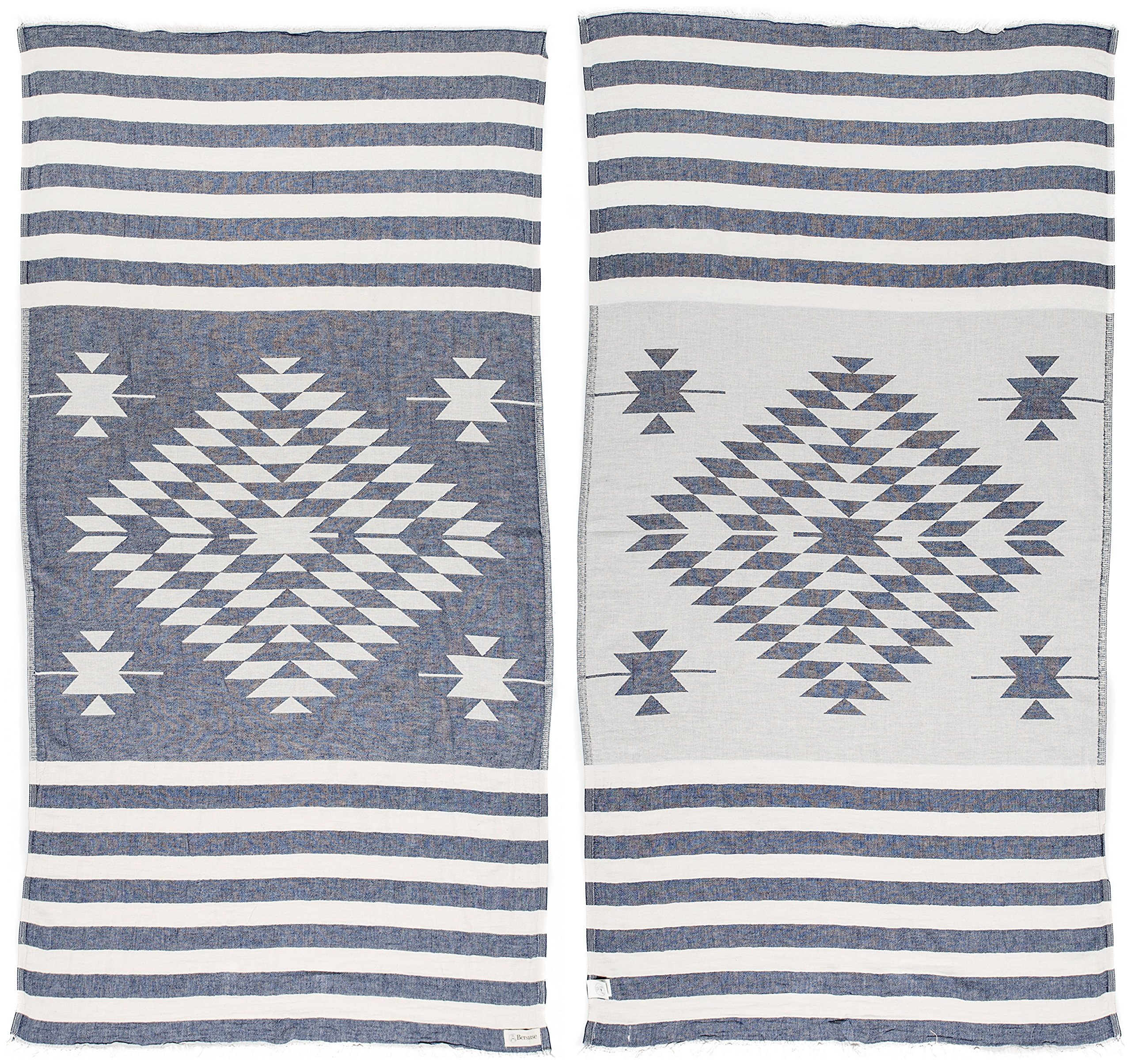 Bersuse 100% Cotton - Carmen Turkish Towel - Dark Blue