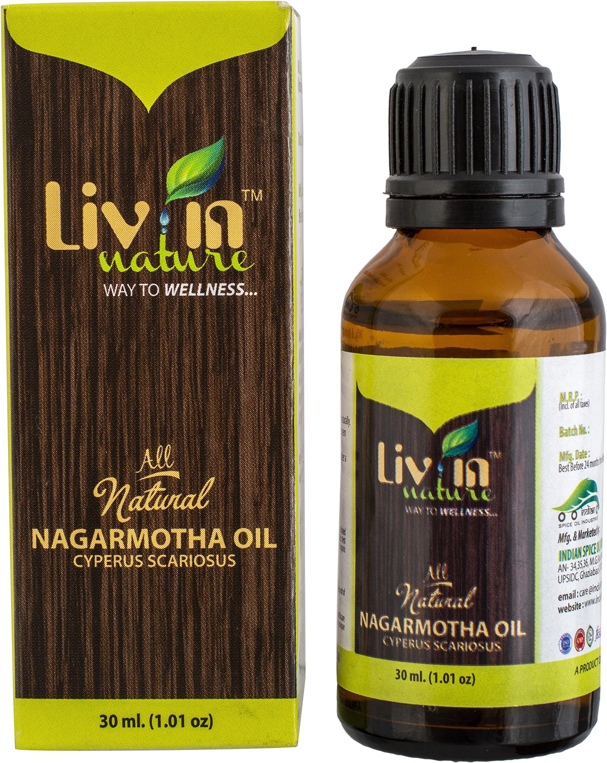 Liv in Nature Nagarmotha Oil - 30 ml (Golden Yellow)