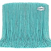 EOBOH 240PCS Mardi Gras Beads, Teal Blue Bead Necklace Party Favors, 33" Mardi Gras Necklace Stuff, Festival Parade Throw Accessories for Wedding Birthday Gender Reveal Party Supplies Decor