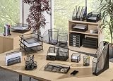 Osco Small Wiremesh Desk Organiser 6 Compartments 1 Drawer Black view 3