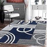GLORY RUGS Area Rug Modern Soft Hand Carved Contemporary Floor Carpet with Premium Fluffy Texture for Indoor Living Dining Room and Bedroom Area (2x7, Navy)