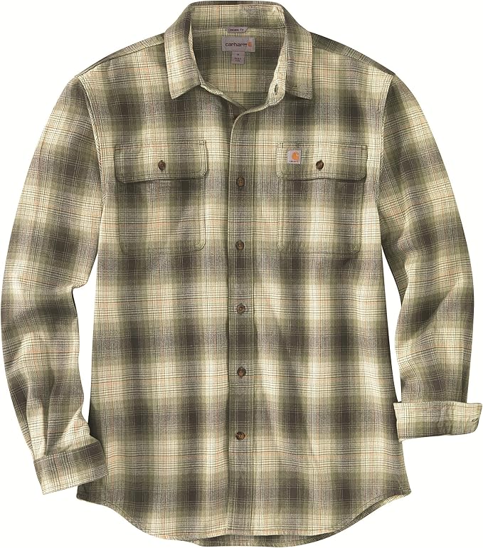 Original Fit Flannel Long-Sleeve Plaid Shirt, Olive, 3X-Large/Tall at Amazon Menâs Clothing store
