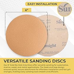 Sunmight Gold Grip No Hole 6 Inch Sanding Discs