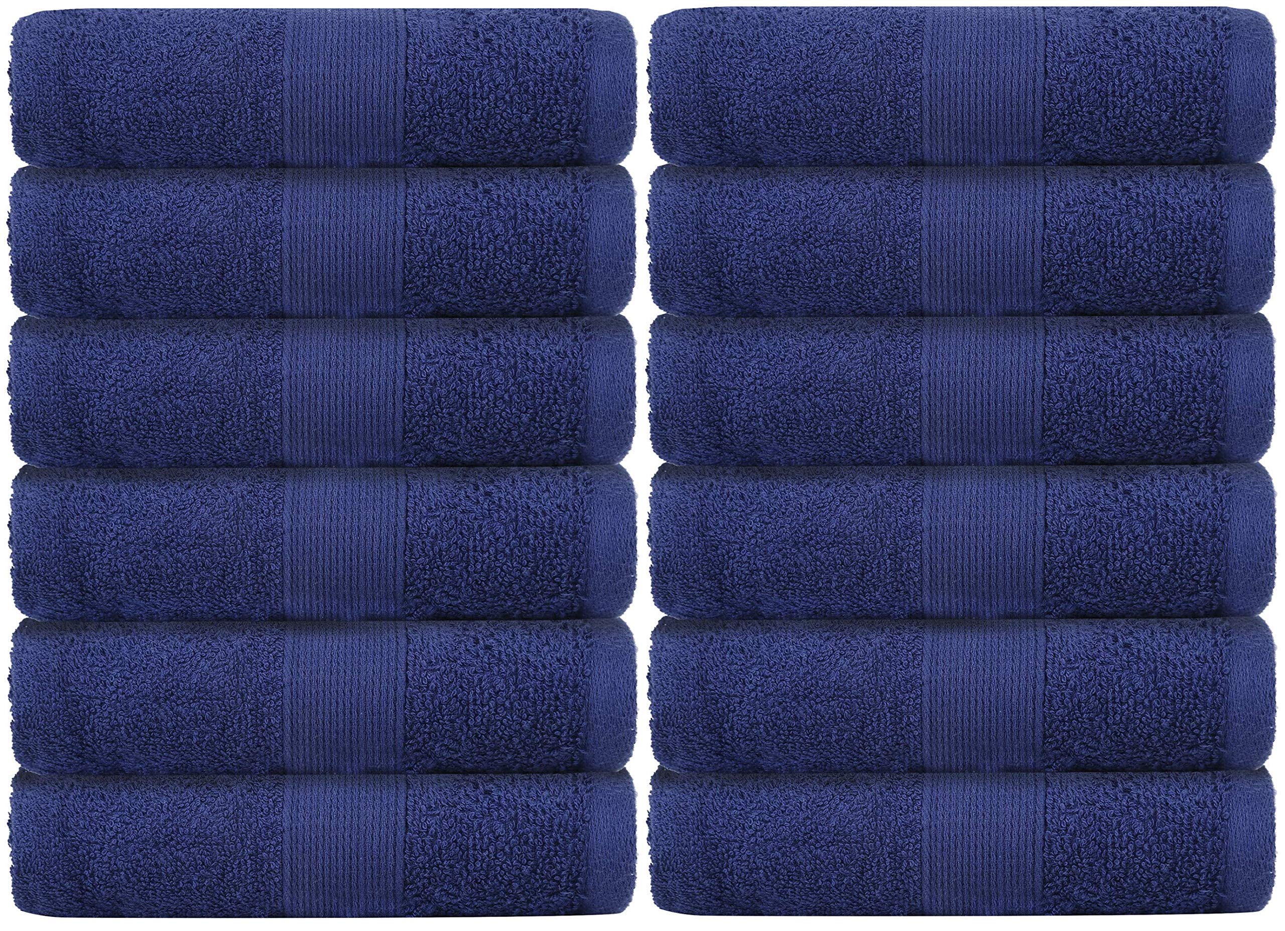 RAJRANG Cotton Hand Towels – Highly Absorbent Lightweight Bathroom Towels, Soft Grey Spa Hand Towel Pack, Set of 12, 28×16"