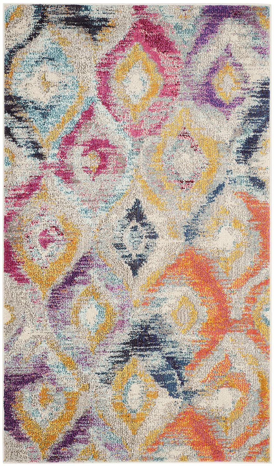 safavieh monaco collection on Runners Home Kitchen 22 X 8 Safavieh Monaco Collection Mnc242d Modern Geometric Ogee Watercolor Fuchsia And Cream Distressed Runner