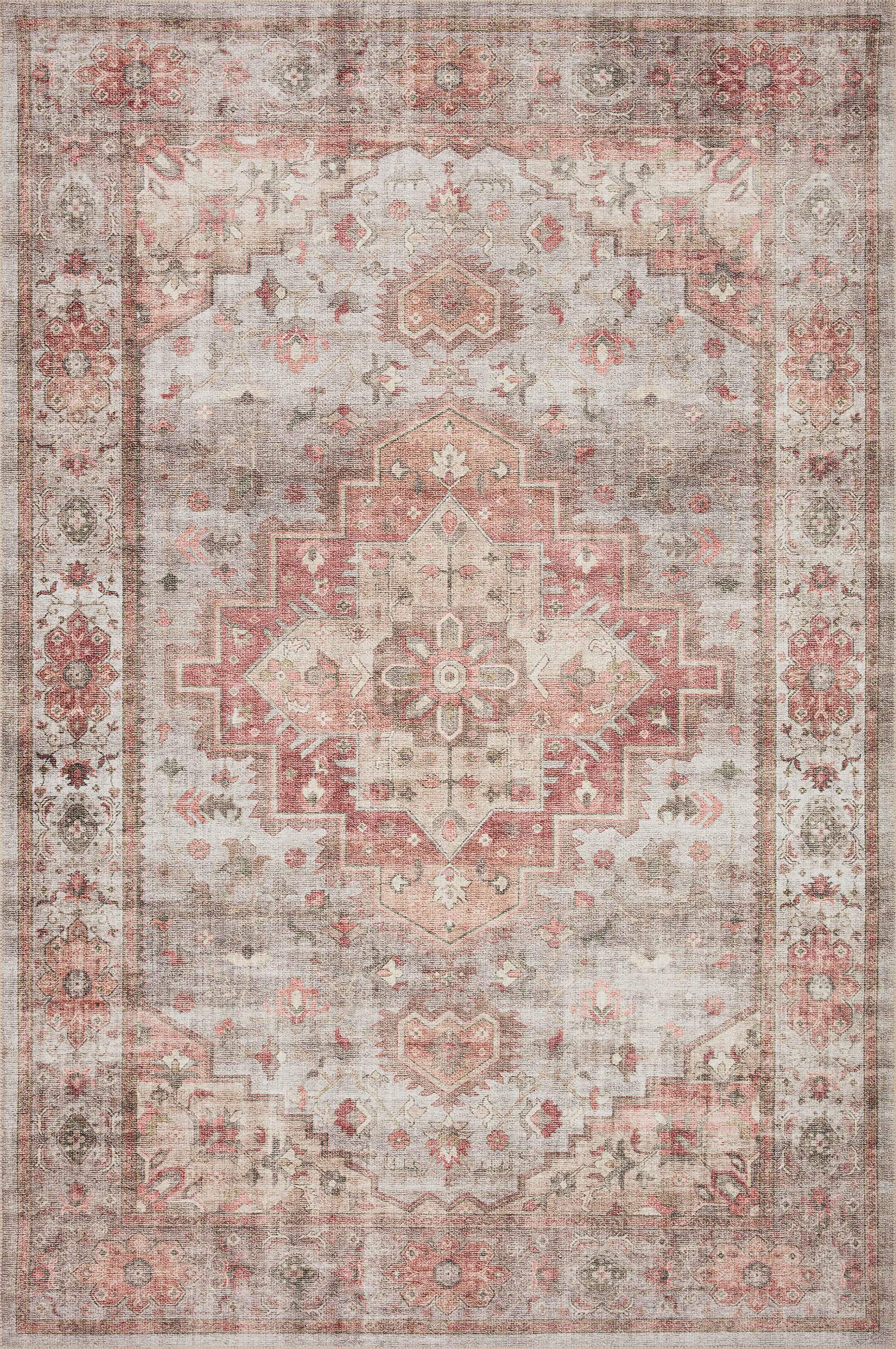 Loloi Heidi Collection HEI-02 Dove/Spice 2′-6″ x 11′-6″ Runner Rug