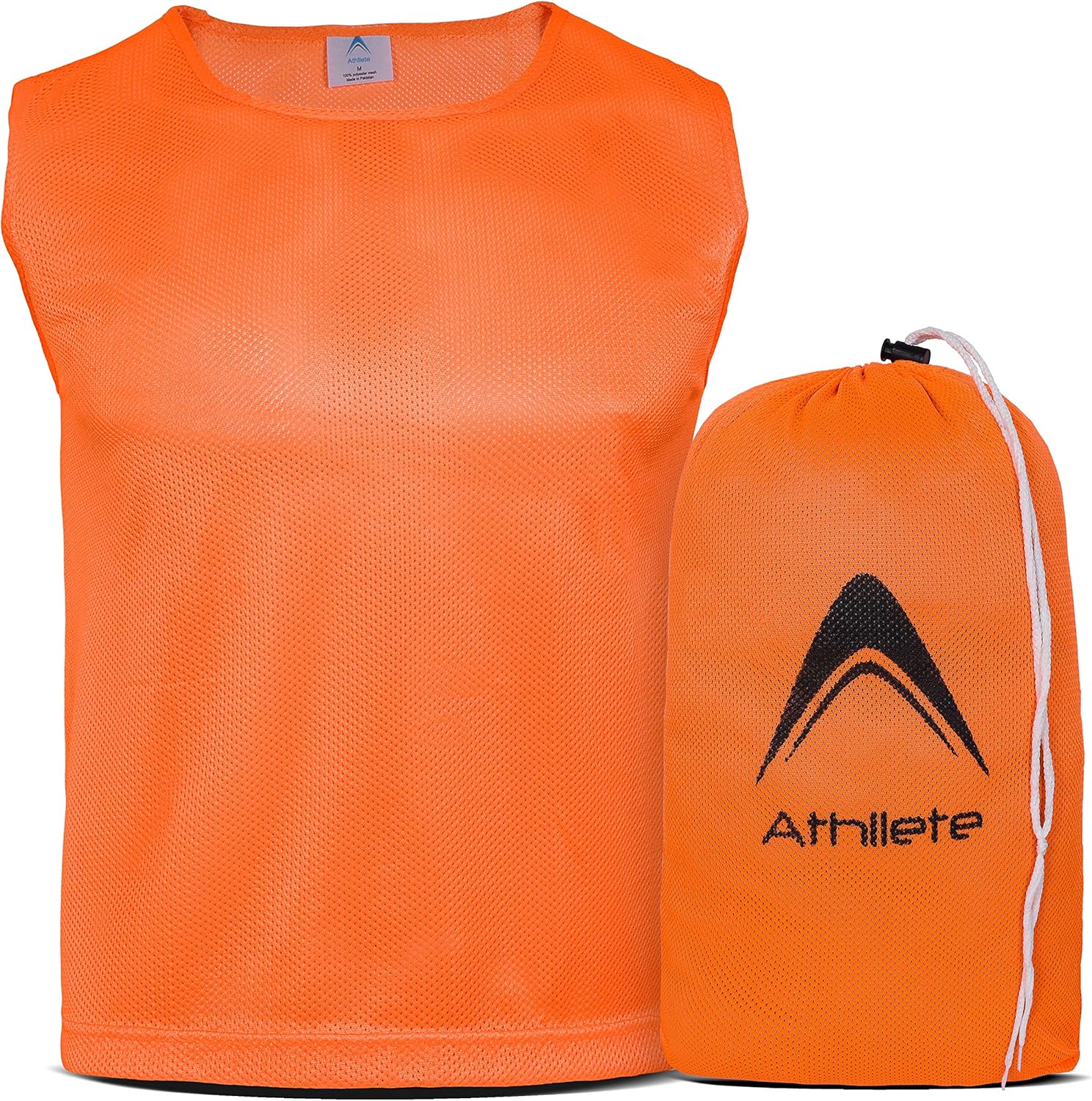 Athllete DURAMESH Set of 12 - Scrimmage Vest/Pinnies/Team Practice Jerseys with Free Carry Bag. Sizes for Children Youth Adult and Adult XL : Sports & Outdoors