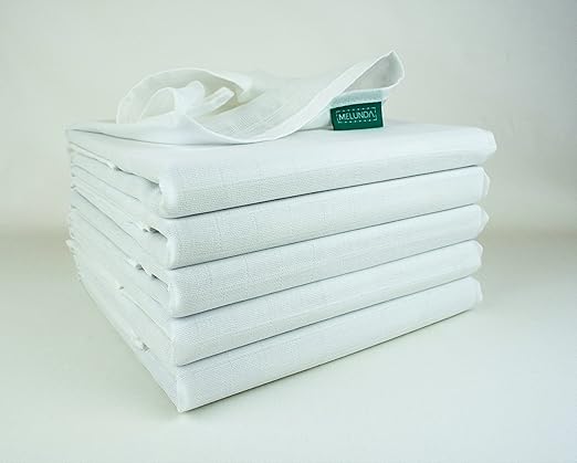 Mulltücher | Mullwindeln | Spucktücher - 5er Pack | 80x80 cm - weiß | Schadstoffgeprüft - Öko-Tex Standard 100 | kochfest bei