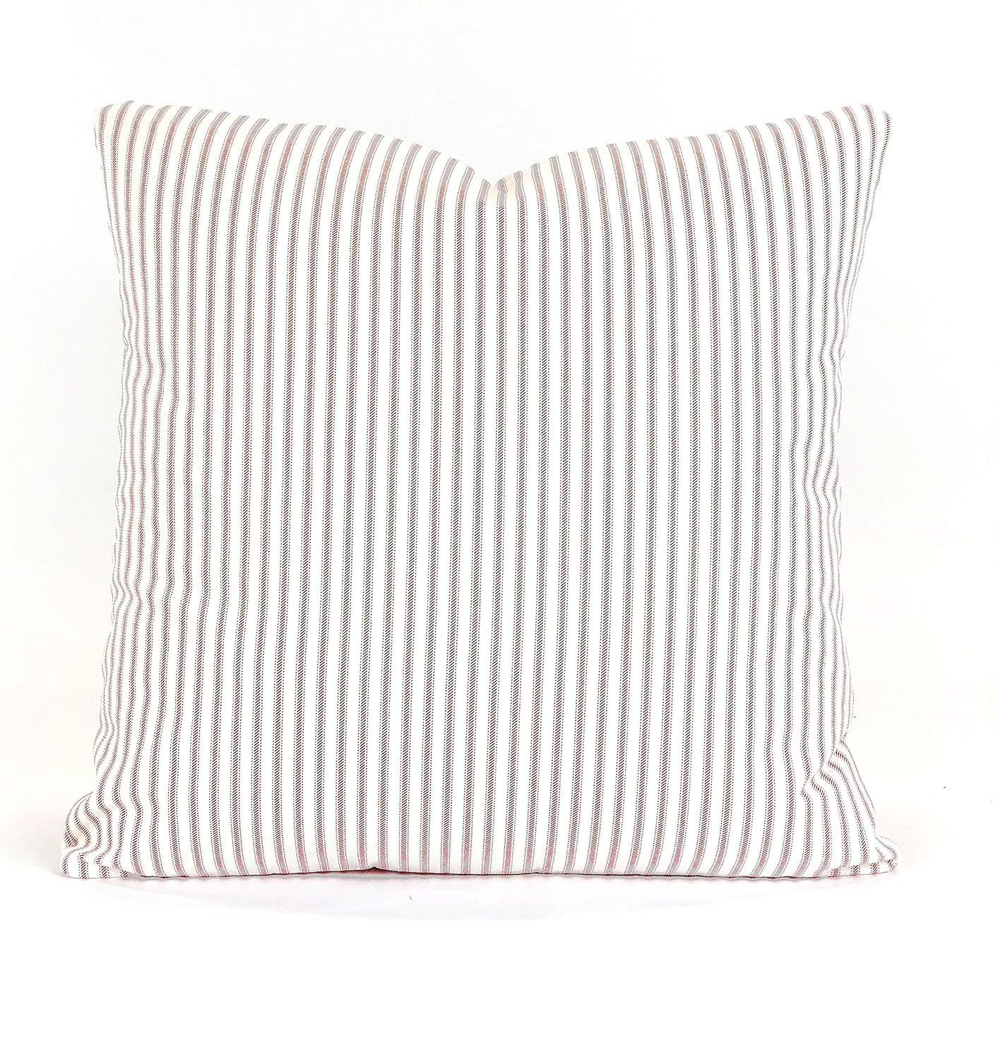 Amazon Com Farmhouse Red White Ticking Stripe Pillow Cover