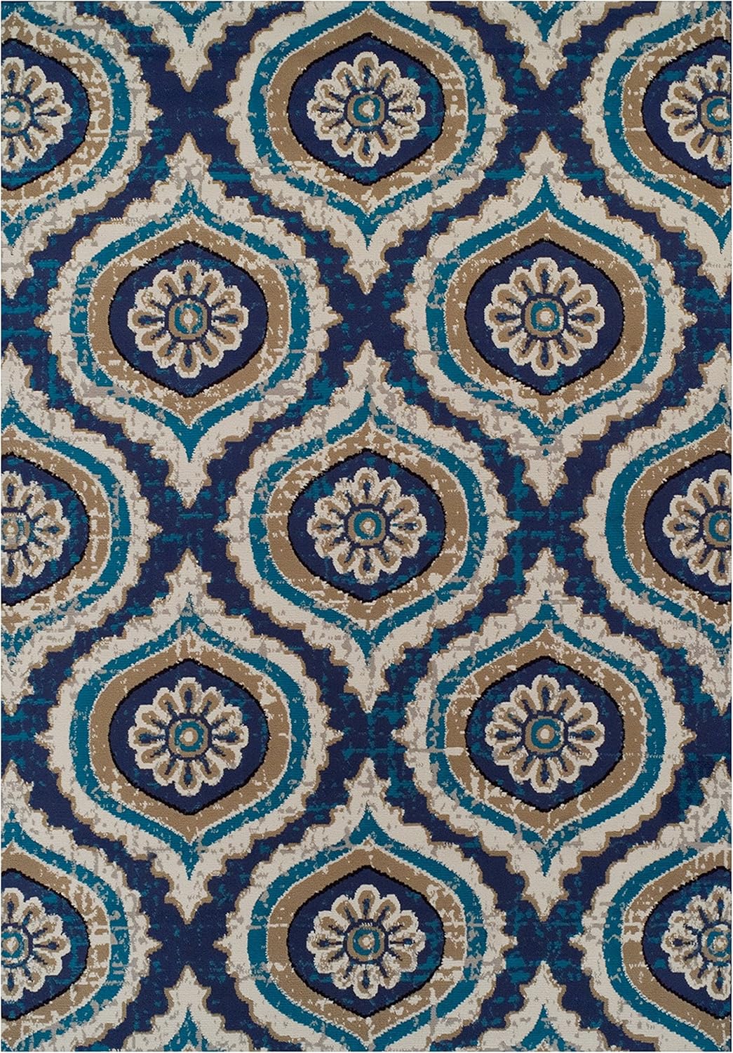 Amazon Com Large Rugs For Living Room 8x11 Turquoise Blue Beige Navy Gray Area Rugs 8x10 Under 100 Blue Contemporary Rugs For Living Room Furniture Decor