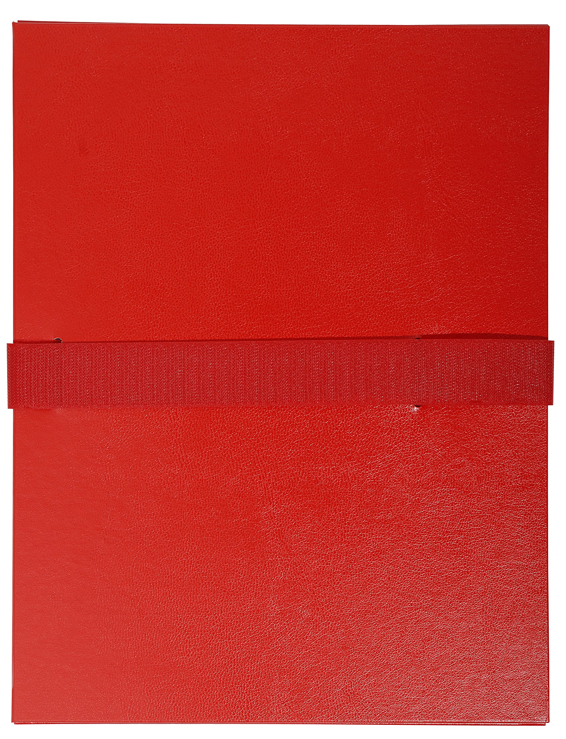 Exacompta - Ref 629E - Balacron Expanding Spine Folder - 240 x 320mm in Size, Suitable for Holding A4 Documents, Hook & Loop Strap Closure, Durable - Red