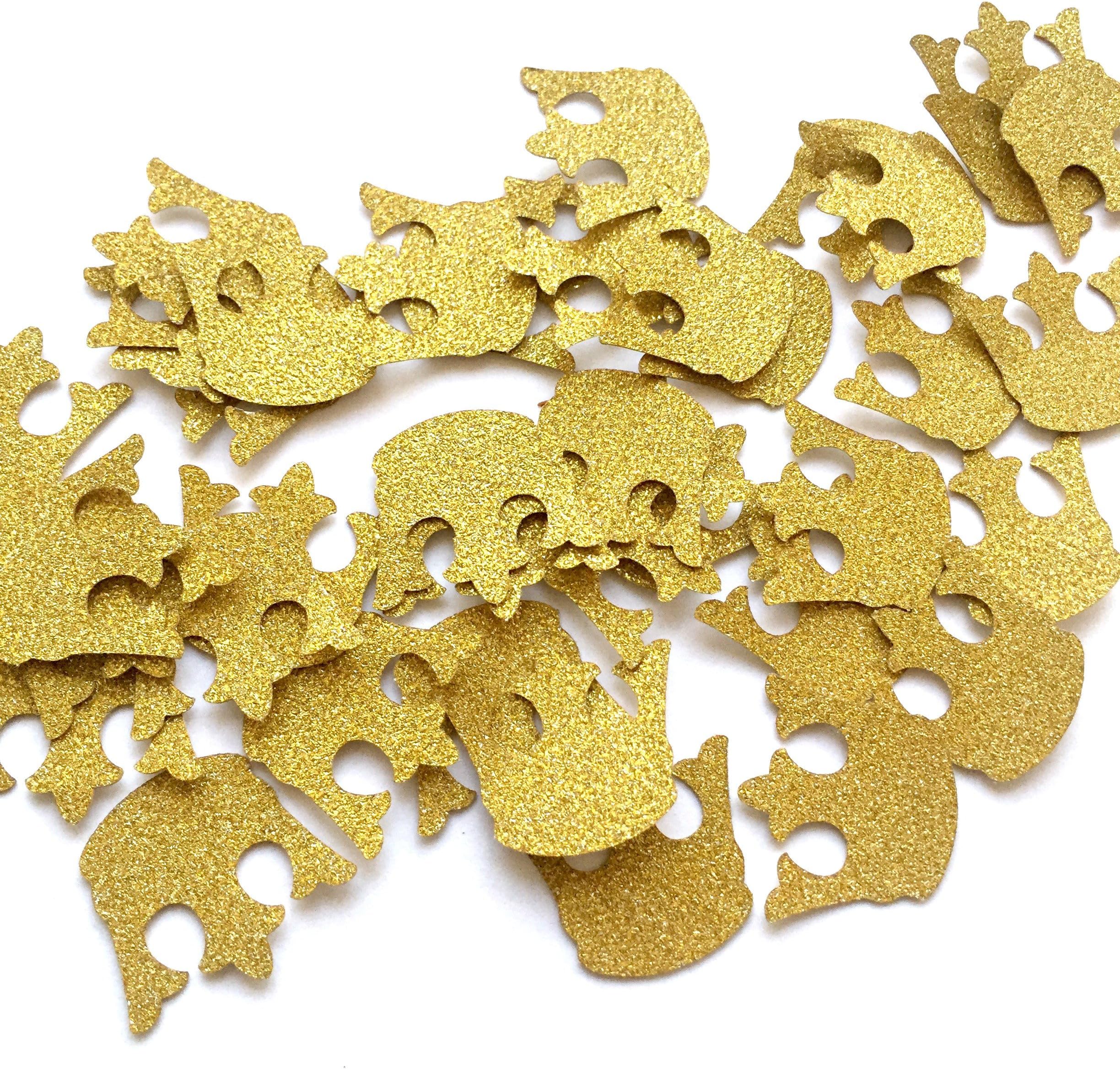Glitter Gold Royal Prince King Crown Confetti - 2 Packs - (40ct each pack), Baby Shower Decorations, Gold Crown Confetti, Royal Prince Confetti,