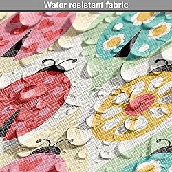 Lunarable Ladybugs Fabric by The Yard, Ladybugs