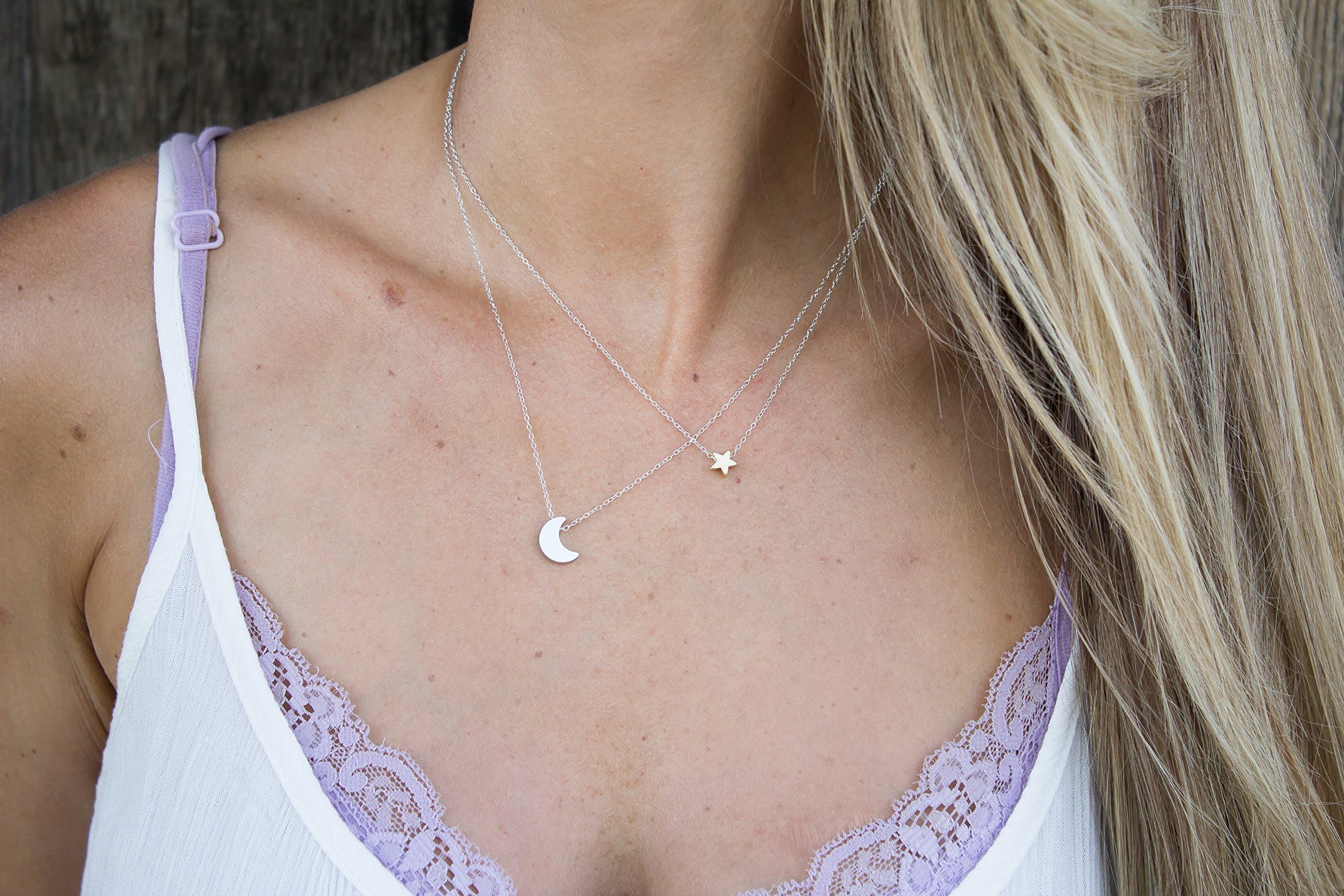 Moon and Star Multi Layer Necklace