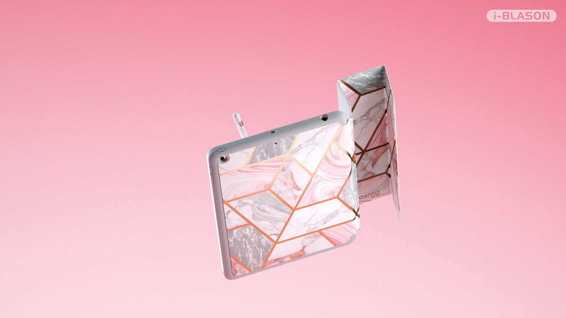 I-Blason Cosmo Custodia Protettiva Per IPad Pro 11" (2018) - Rosa Marmo, Con Supporto E Porta Apple Pencil
