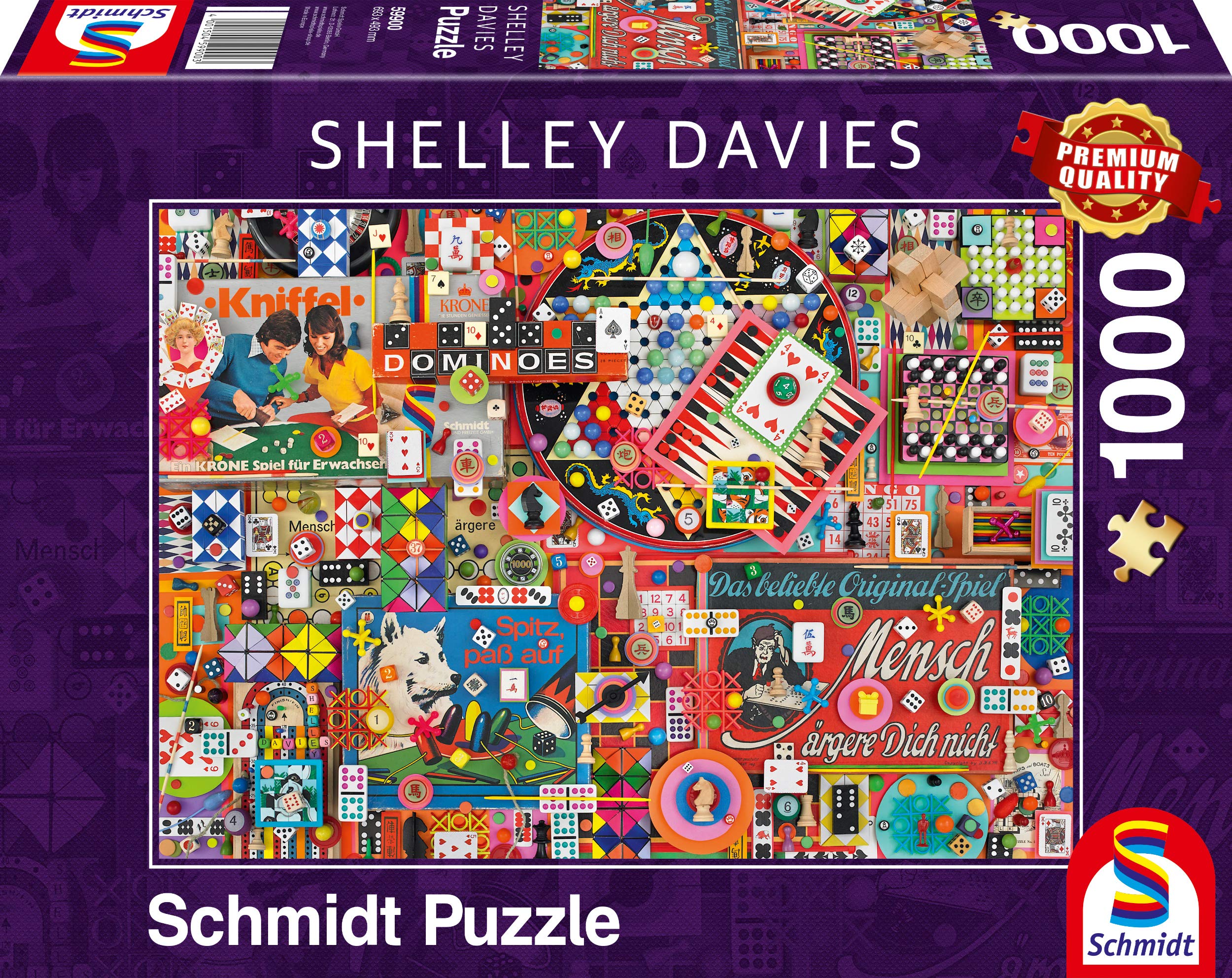 Schmidt | Shelley Davies: Vintage Board Games (1,000 pieces) | Jigsaw Puzzle | Ages 12+