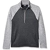 Charles River Apparel Men's Quarter Zip Color Blocked Heathered Fleece