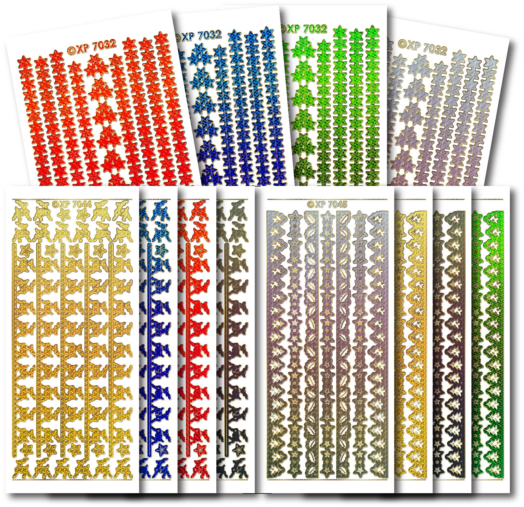 Creative Products Prismatic Christmas Borders Craft Stickers, Stickers, Multi-Colour, 23 x 10 x 1 cm