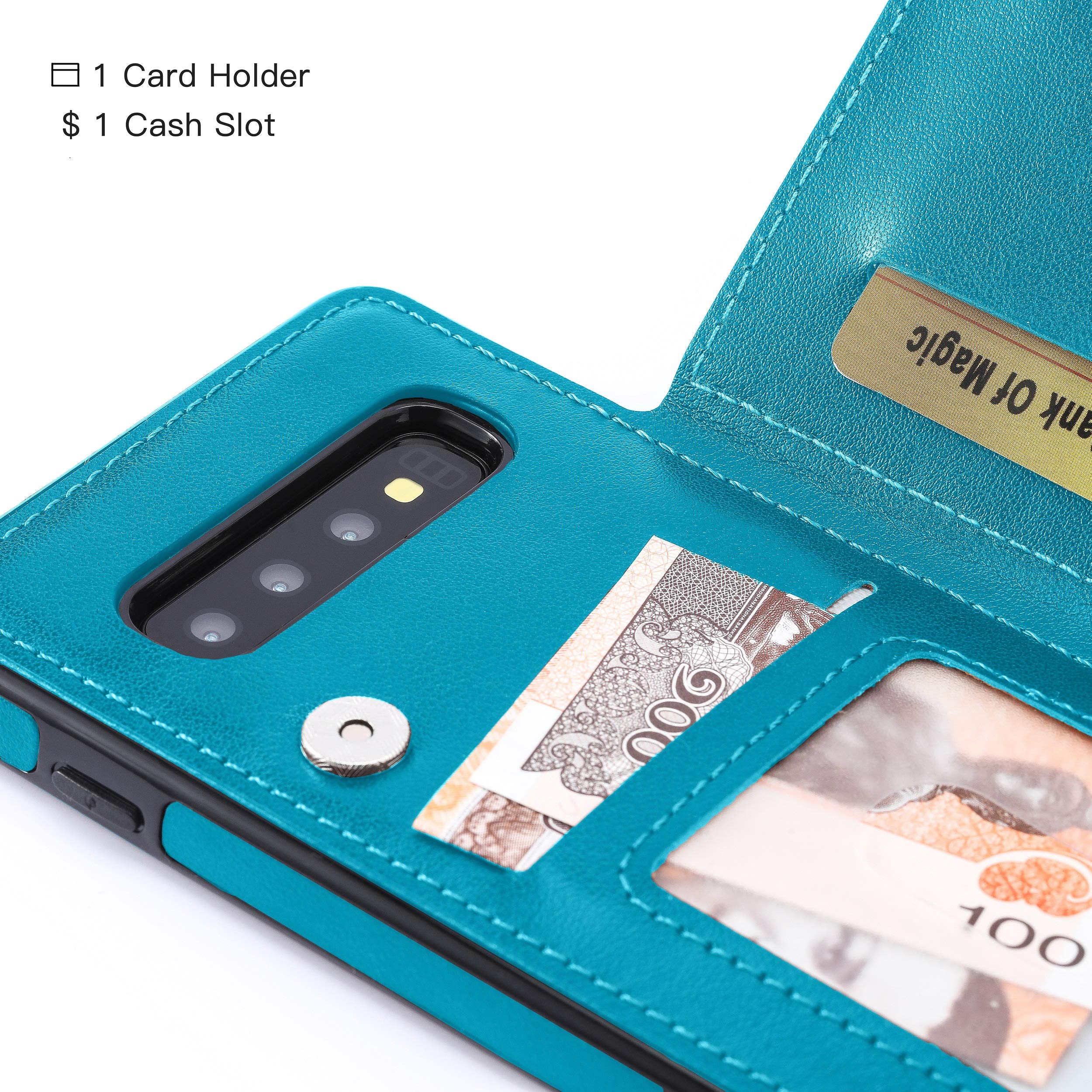 Bogumil Galaxy S10e Wallet Case, PU Leather Samsung S10e Case with Credit Card Holders Double Magnetic Buttons Flip Shockproof Protective Cover Compatible Samsung Galaxy S10e (Blue)